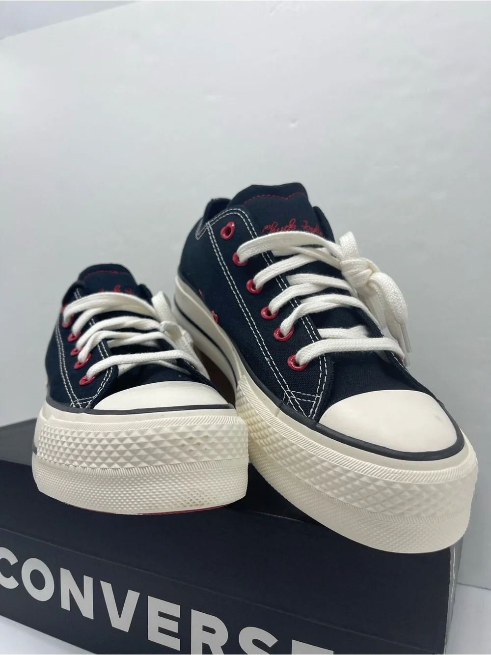 Converse CTAS Lift Ox Platform Sneakers Black Egret Days Ahead A19059C NWT
